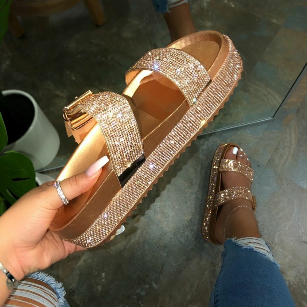𝙇𝙖𝙨𝙩 𝙎𝙞𝙯 7 🖤💎Rhinestone Platform Buckle - Picture 7 of 11
